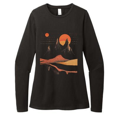 Orange Landscape Cool Womens CVC Long Sleeve Shirt