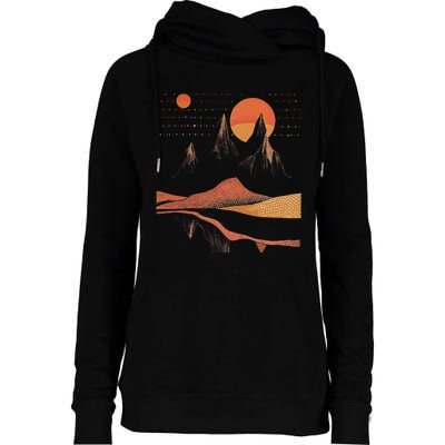 Orange Landscape Cool Womens Funnel Neck Pullover Hood