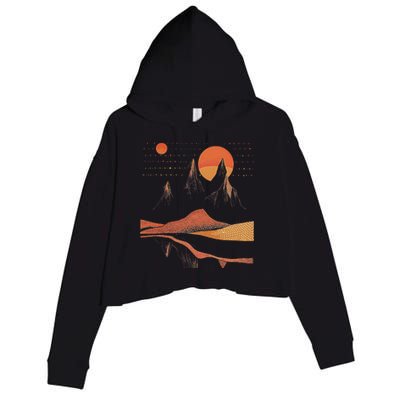 Orange Landscape Cool Crop Fleece Hoodie