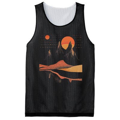 Orange Landscape Cool Mesh Reversible Basketball Jersey Tank