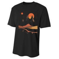 Orange Landscape Cool Performance Sprint T-Shirt