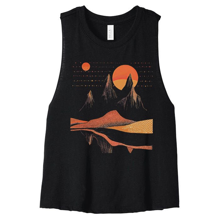 Orange Landscape Cool Women's Racerback Cropped Tank