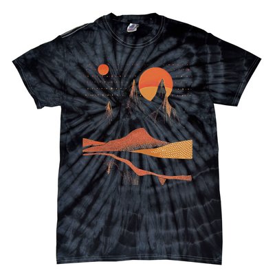 Orange Landscape Cool Tie-Dye T-Shirt