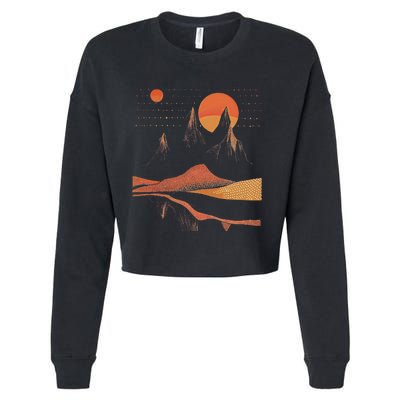 Orange Landscape Cool Cropped Pullover Crew