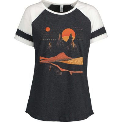 Orange Landscape Cool Enza Ladies Jersey Colorblock Tee