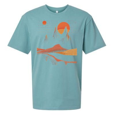 Orange Landscape Cool Sueded Cloud Jersey T-Shirt