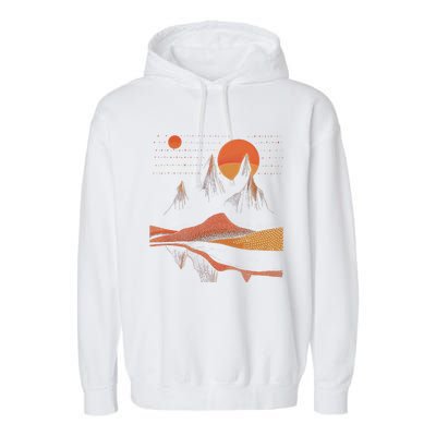 Orange Landscape Cool Garment-Dyed Fleece Hoodie