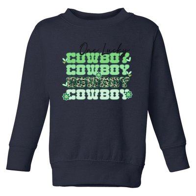 One Lucky Cowboy Retro Lucky Shamrock Saint Patrick's Day Toddler Sweatshirt