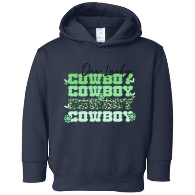 One Lucky Cowboy Retro Lucky Shamrock Saint Patrick's Day Toddler Hoodie