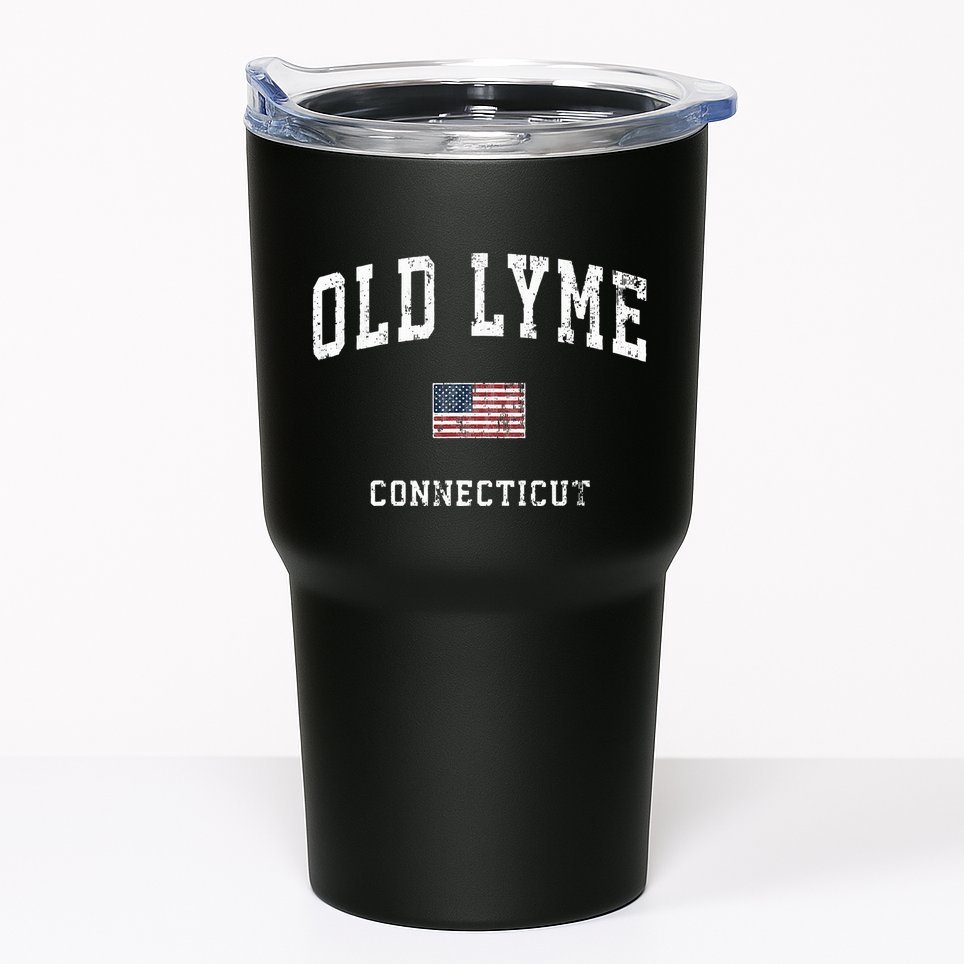 Old Lyme Connecticut Ct Vintage American Flag Sports Tumbler
