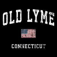 Old Lyme Connecticut Ct Vintage American Flag Sports Womens T-Shirt
