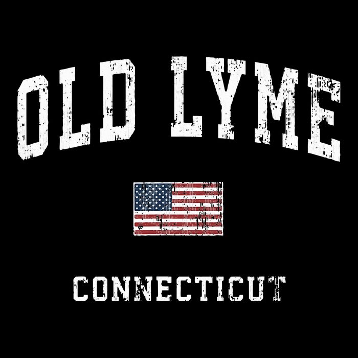 Old Lyme Connecticut Ct Vintage American Flag Sports Womens T-Shirt