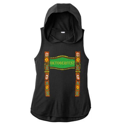 Oktoberfest Lederhosen Costume Cute German Bavarian Ladies PosiCharge Tri-Blend Wicking Draft Hoodie Tank