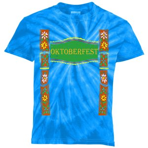 Oktoberfest Lederhosen Costume Cute German Bavarian Kids Tie-Dye T-Shirt