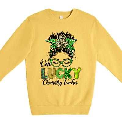 One Lucky Chemistry Teacher Happy St Patricks Day Gift Premium Crewneck Sweatshirt