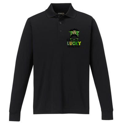 One Lucky Chemistry Teacher Happy St Patricks Day Gift Performance Long Sleeve Polo