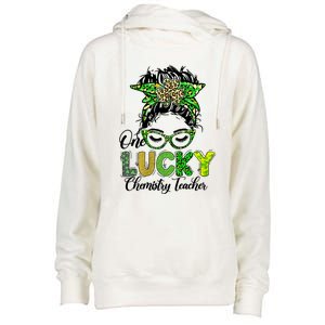 One Lucky Chemistry Teacher Happy St Patricks Day Gift Womens Funnel Neck Pullover Hood