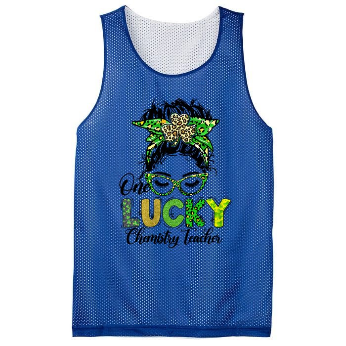 One Lucky Chemistry Teacher Happy St Patricks Day Gift Mesh Reversible Basketball Jersey Tank