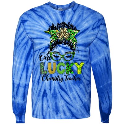 One Lucky Chemistry Teacher Happy St Patricks Day Gift Tie-Dye Long Sleeve Shirt