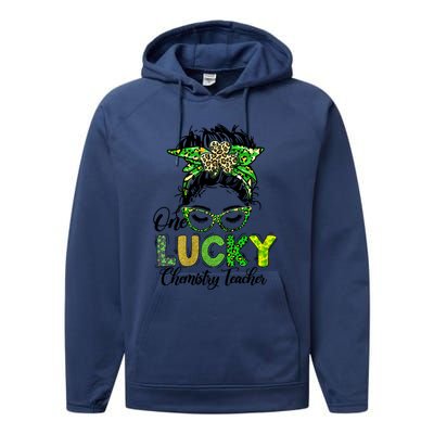 One Lucky Chemistry Teacher Happy St Patricks Day Gift Performance Fleece Hoodie