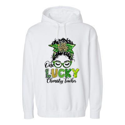 One Lucky Chemistry Teacher Happy St Patricks Day Gift Garment-Dyed Fleece Hoodie