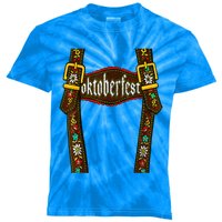 Oktoberfest Lederhosen Costume Cute German Bavarian Kids Tie-Dye T-Shirt