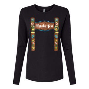 Oktoberfest Lederhosen Costume Cute German Bavarian Womens Cotton Relaxed Long Sleeve T-Shirt