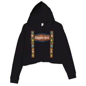 Oktoberfest Lederhosen Costume Cute German Bavarian Crop Fleece Hoodie