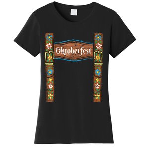 Oktoberfest Lederhosen Costume Cute German Bavarian Women's T-Shirt