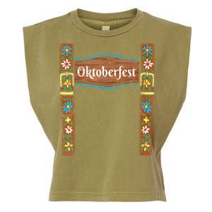 Oktoberfest Lederhosen Costume Cute German Bavarian Garment-Dyed Women's Muscle Tee