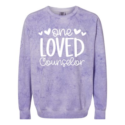 One Loved Counselor Funny School Counselor Heart Valentines Cute Gift Colorblast Crewneck Sweatshirt