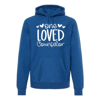 One Loved Counselor Funny School Counselor Heart Valentines Cute Gift Premium Hoodie