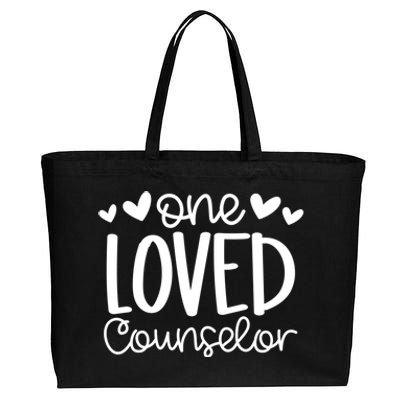 One Loved Counselor Funny School Counselor Heart Valentines Cute Gift Cotton Canvas Jumbo Tote