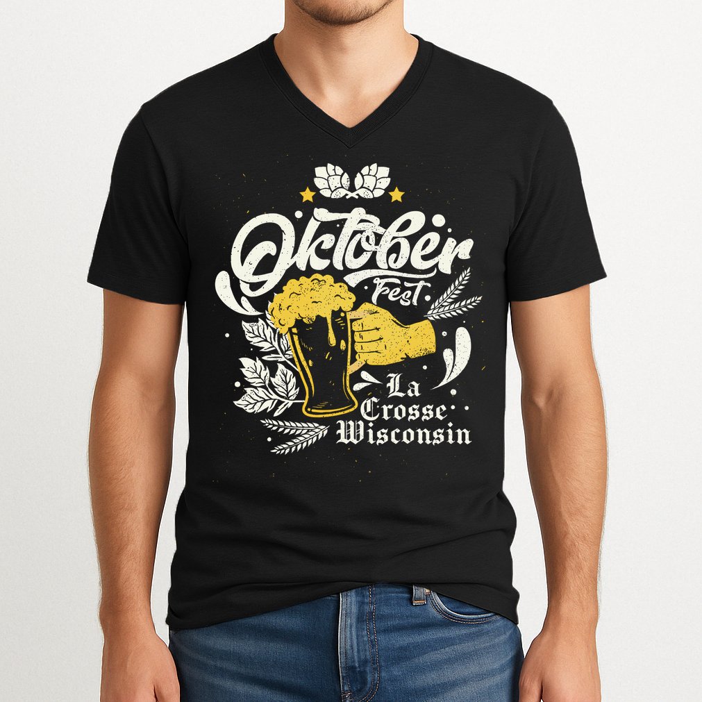 Oktoberfest La Crosse Wisconsin Octoberfest Beer Lovers V-Neck T-Shirt