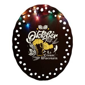 Oktoberfest La Crosse Wisconsin Octoberfest Beer Lovers Ceramic Oval Ornament