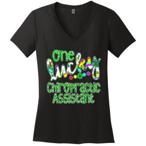 One Lucky Chiropractic Assistant St Patricks Day Nurse Women's V-Neck T-Shirt