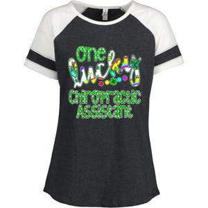 One Lucky Chiropractic Assistant St Patricks Day Nurse Enza Ladies Jersey Colorblock Tee