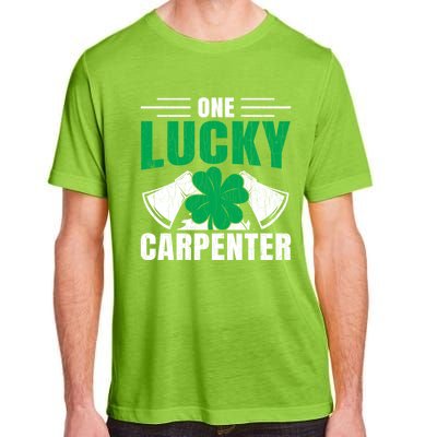 One Lucky Carpenter Funny Saint Patricks Day Graphic Funny Gift Adult ChromaSoft Performance T-Shirt