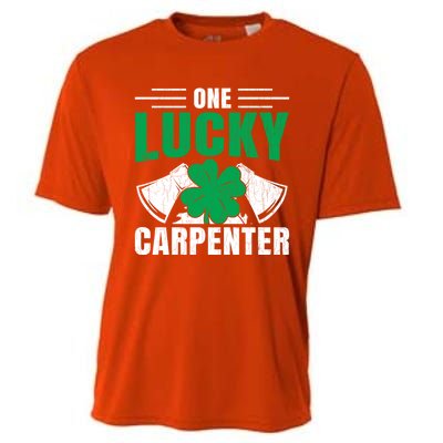 One Lucky Carpenter Funny Saint Patricks Day Graphic Funny Gift Cooling Performance Crew T-Shirt