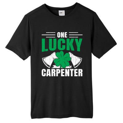 One Lucky Carpenter Funny Saint Patricks Day Graphic Funny Gift Tall Fusion ChromaSoft Performance T-Shirt