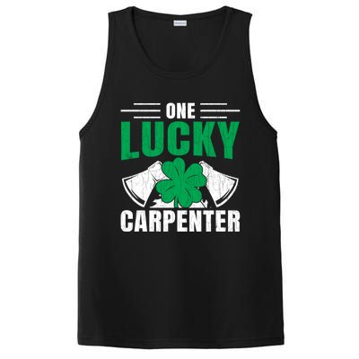 One Lucky Carpenter Funny Saint Patricks Day Graphic Funny Gift PosiCharge Competitor Tank