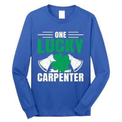 One Lucky Carpenter Funny Saint Patricks Day Graphic Funny Gift Long Sleeve Shirt