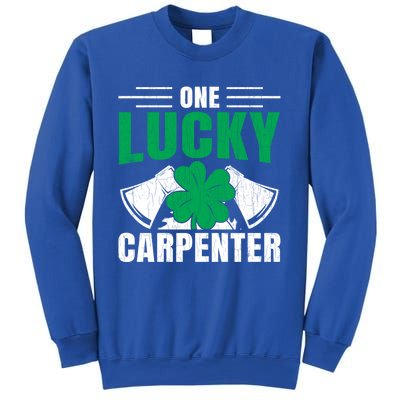 One Lucky Carpenter Funny Saint Patricks Day Graphic Funny Gift Sweatshirt