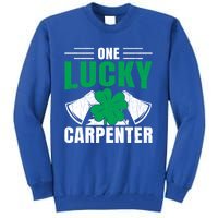 One Lucky Carpenter Funny Saint Patricks Day Graphic Funny Gift Tall Sweatshirt