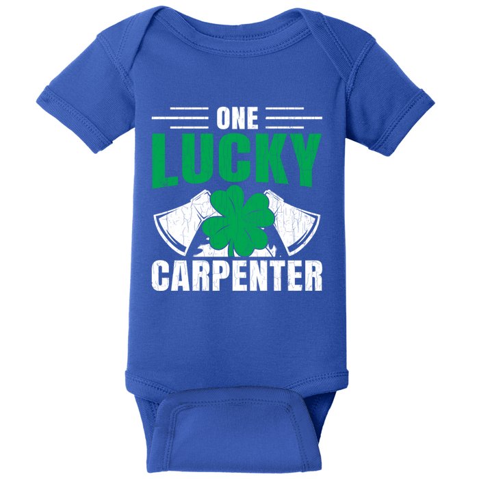 One Lucky Carpenter Funny Saint Patricks Day Graphic Funny Gift Baby Bodysuit