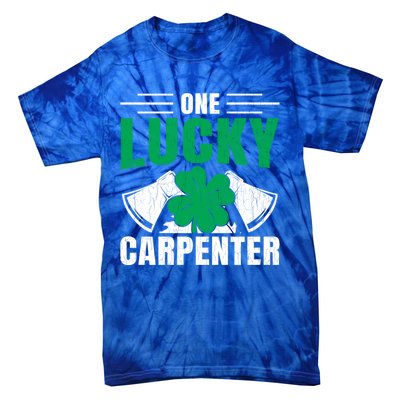 One Lucky Carpenter Funny Saint Patricks Day Graphic Funny Gift Tie-Dye T-Shirt