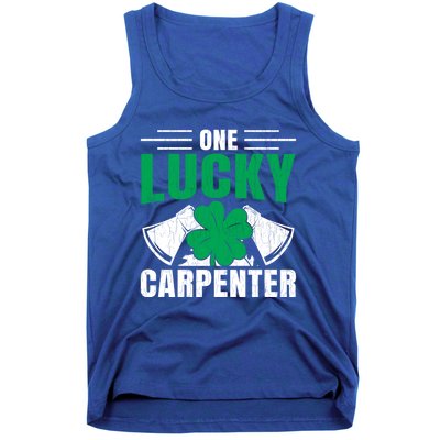 One Lucky Carpenter Funny Saint Patricks Day Graphic Funny Gift Tank Top