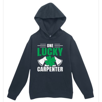 One Lucky Carpenter Funny Saint Patricks Day Graphic Funny Gift Urban Pullover Hoodie