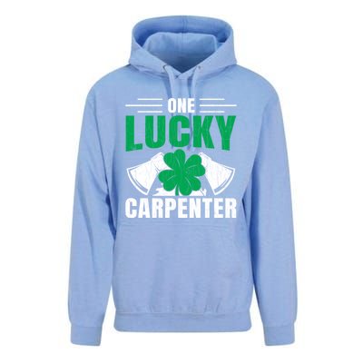 One Lucky Carpenter Funny Saint Patricks Day Graphic Funny Gift Unisex Surf Hoodie