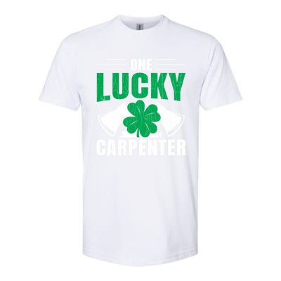 One Lucky Carpenter Funny Saint Patricks Day Graphic Funny Gift Softstyle CVC T-Shirt